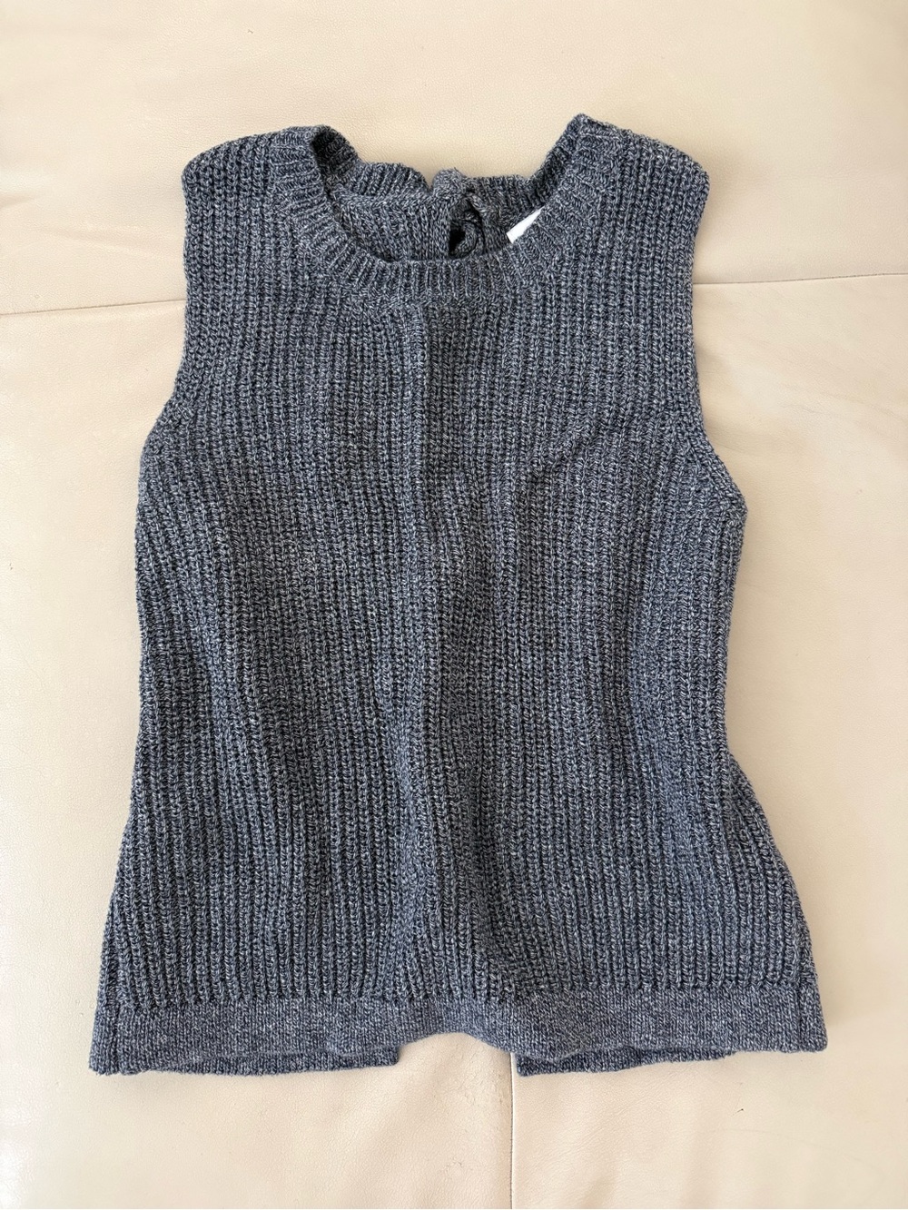Sleeveless Knit Tank Top - Blue Gray